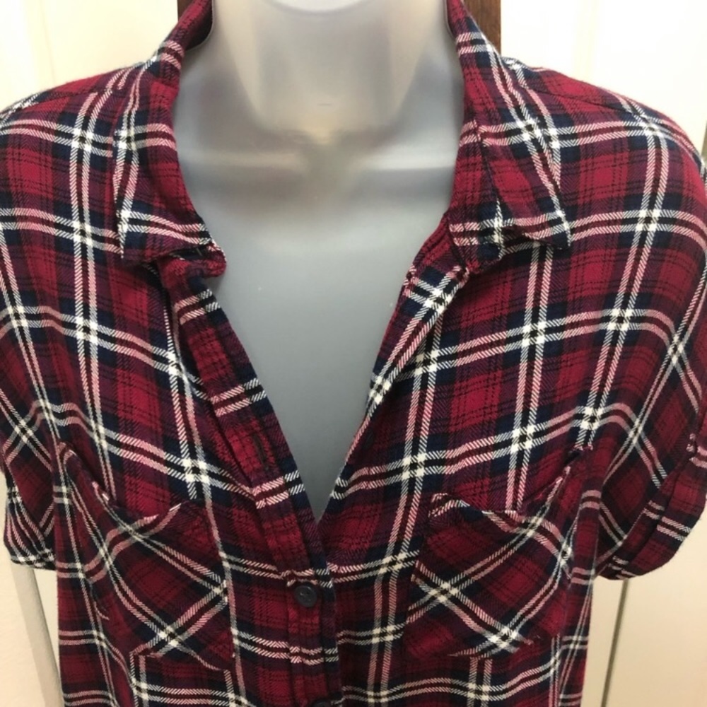 Oversized plaid blouse
